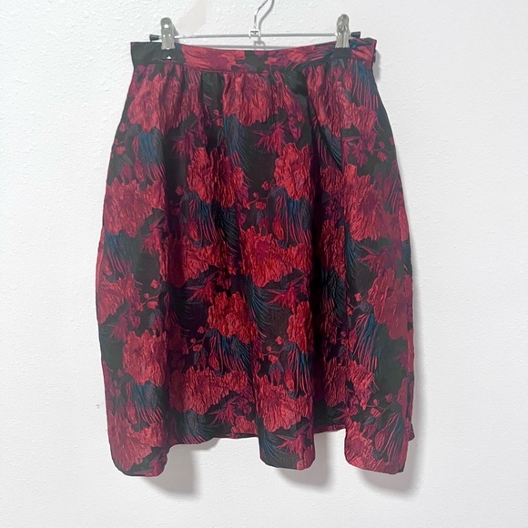 CeCe Red and Black Midi Bubble Skirt 2 - Picture 1 of 5